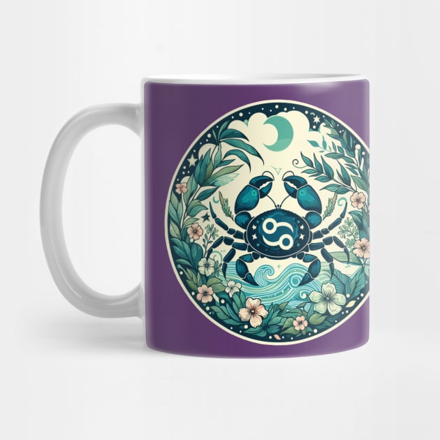 "Celestial Embrace: Cancer Serenity"- Zodiac Horoscope Star Signs by stickercuffs